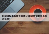 区块链股票私募有哪些公司[区块链私募币能不能买]